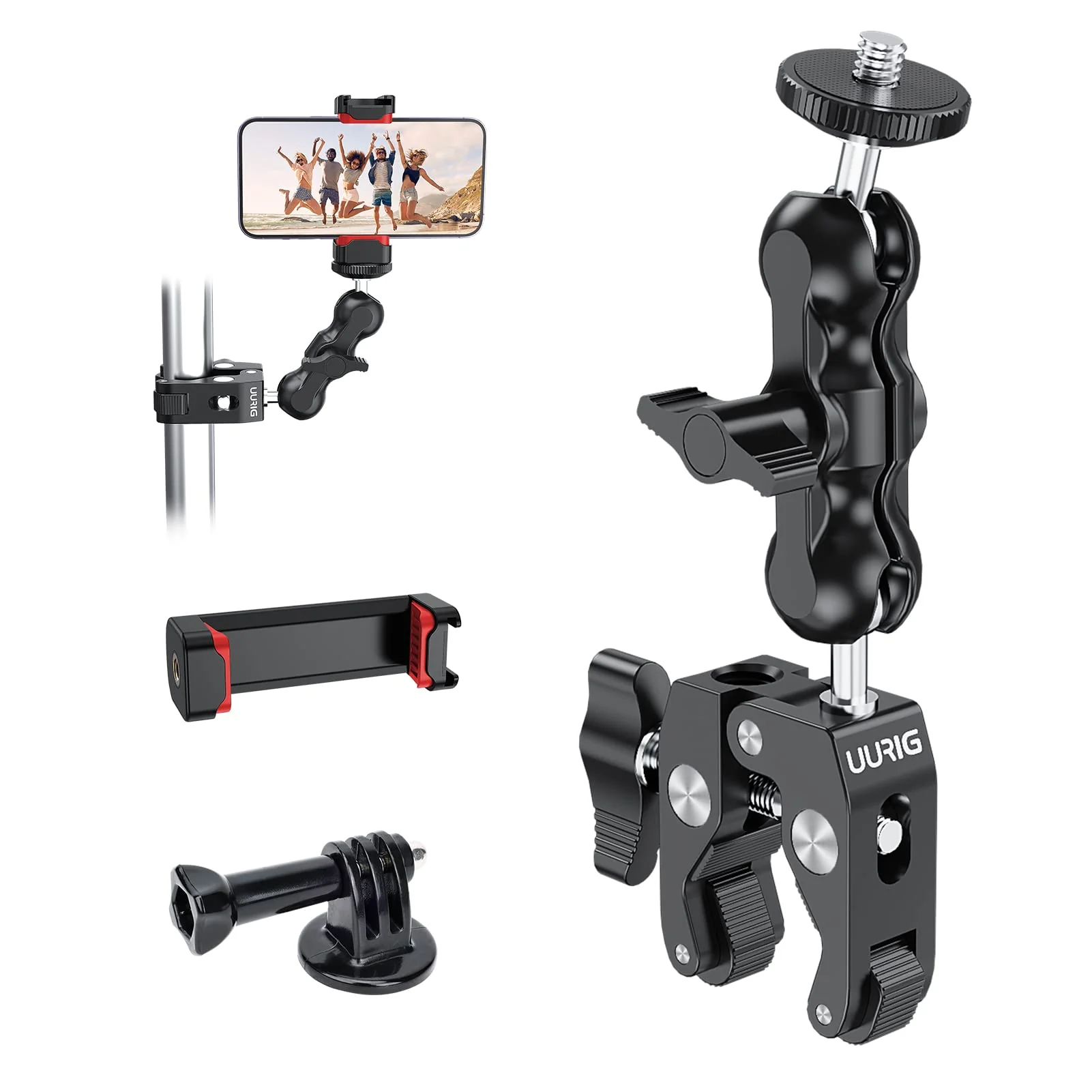 Genaric Multi-function Super Camera Clamp with 360 Double Ball Head