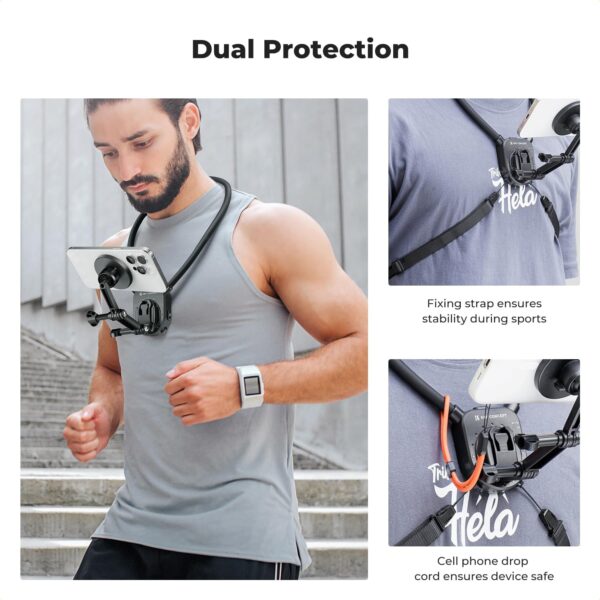 ⁦K&F Concept Magnetic Neck Phone Mount for iPhone and Action Cameras Hands-Free POV Video Holder⁩ - الصورة ⁦2⁩