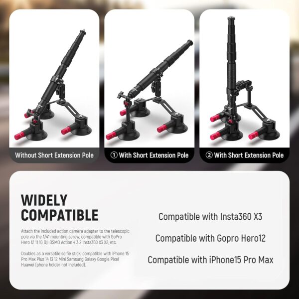⁦NEEWER CA065 Triple Suction Cup Car Mount⁩ - الصورة ⁦7⁩