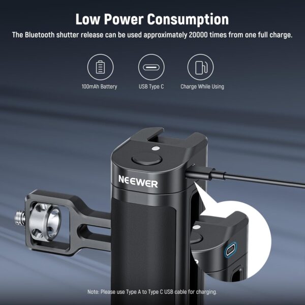 NEEWER PA005E Side Handle Grip with Wireless Remote Control - Image 2