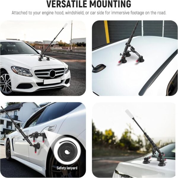 ⁦NEEWER CA065 Triple Suction Cup Car Mount⁩ - الصورة ⁦3⁩