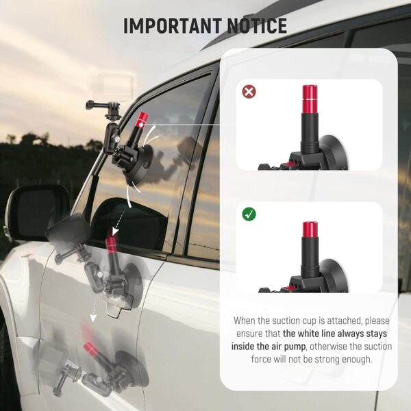 ⁦NEEWER CA065 Triple Suction Cup Car Mount⁩ - الصورة ⁦6⁩