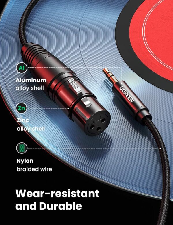 ⁦UGREEN 3.5mm to XLR Cable Male to XLR Female Microphone Cable⁩ - الصورة ⁦3⁩