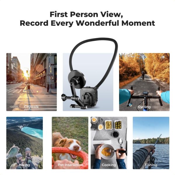 ⁦K&F Concept Magnetic Neck Phone Mount for iPhone and Action Cameras Hands-Free POV Video Holder⁩ - الصورة ⁦6⁩
