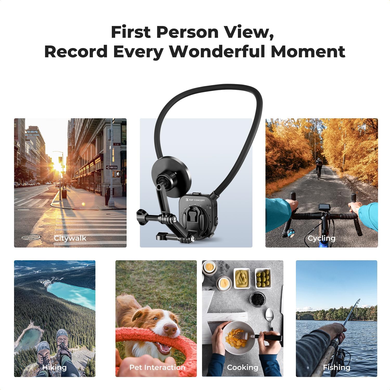 K&F Concept Magnetic Neck Phone Mount for iPhone and Action Cameras Hands-Free POV Video Holder - Image 6