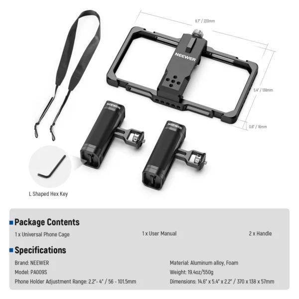 NEEWER PA009S Smartphone Video Rig - Image 2