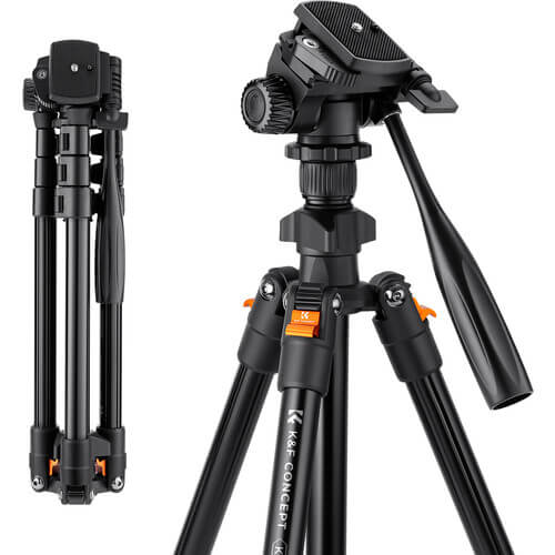 K&F Concept KF09.115V1 Lightweight Video Travel O234AO+BV01 Tripod with Smartphone Clamp - Image 4