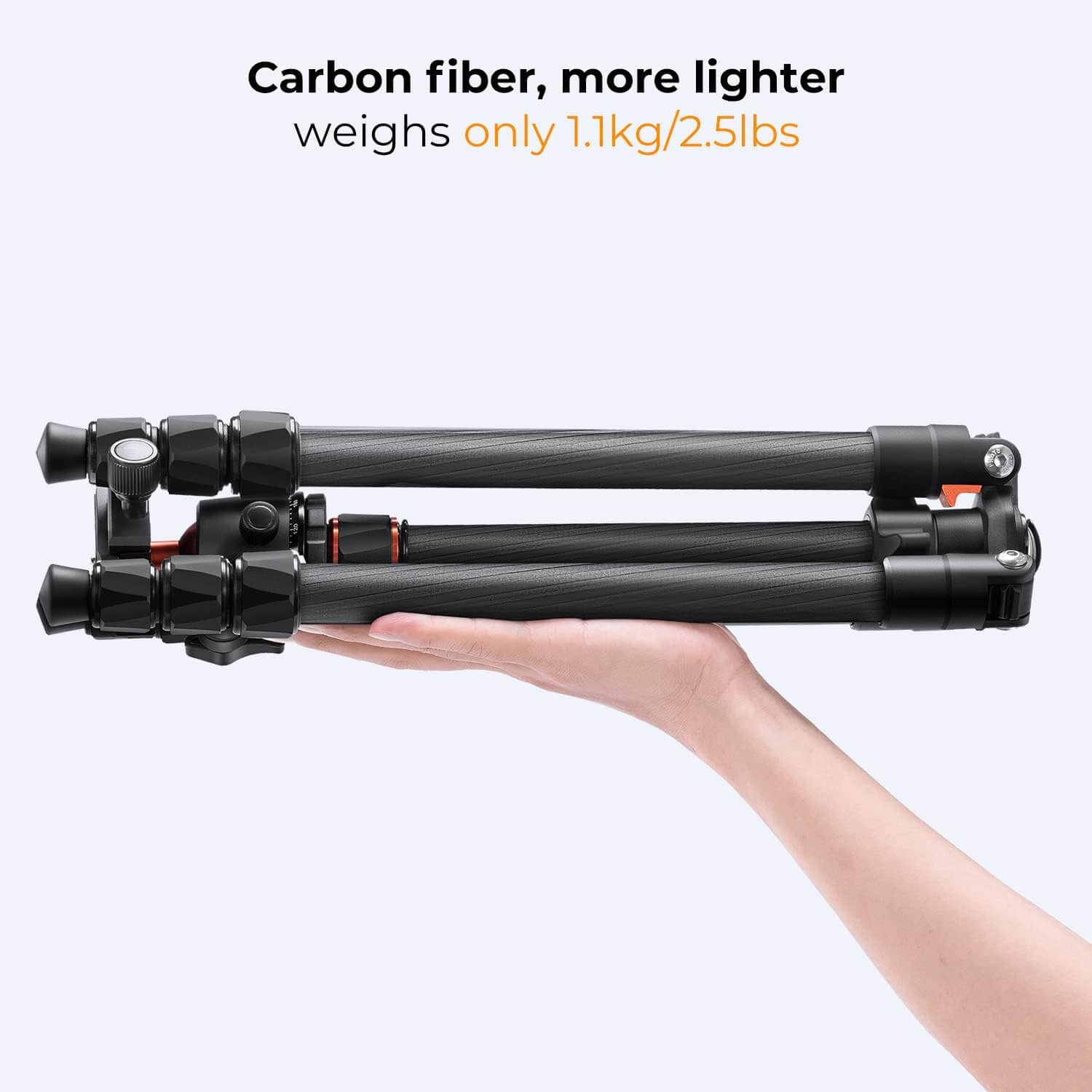 K&F Carbon Fiber 4 Section KF09123 Tripod Load Capacity 8kg O254C2 and BH-36 - الصورة 5