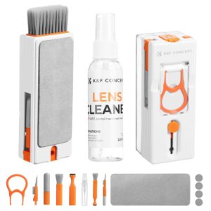K&F Concept 11-in-1 Electronics and Keyboard Cleaning Kit with 60ml Solution Multi-Functional Brush Set for Devices