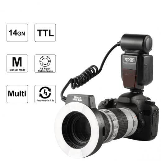 K&F Concept KF-150C E-TTL Macro Ring Flash For Canon