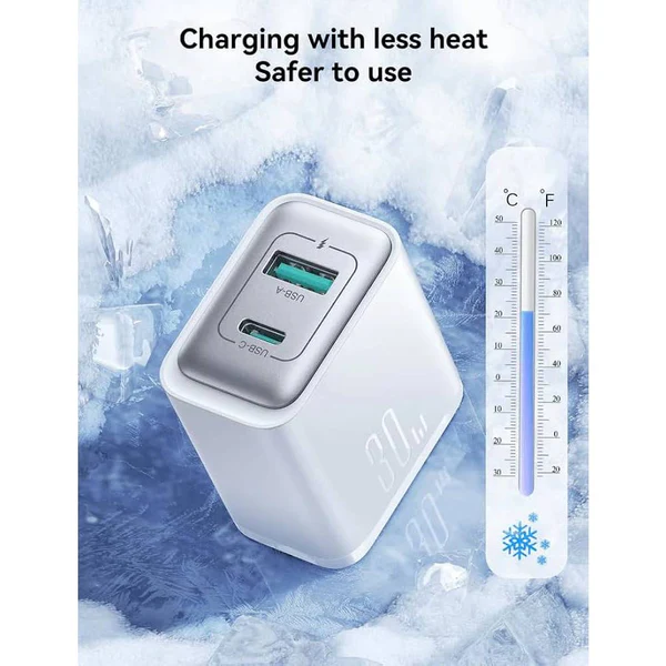 ⁦Joyroom 30W Dual Port A and C Charger Supports PD⁩ - الصورة ⁦4⁩
