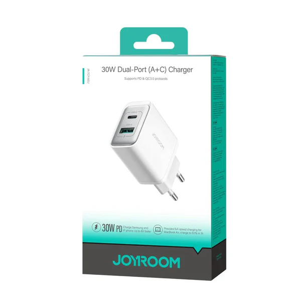 ⁦Joyroom 30W Dual Port A and C Charger Supports PD⁩ - الصورة ⁦2⁩
