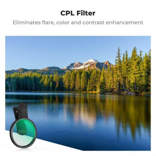 K&F Concept 67mm Clip on CPL Phone Camera Lens Filter Kit - الصورة 2