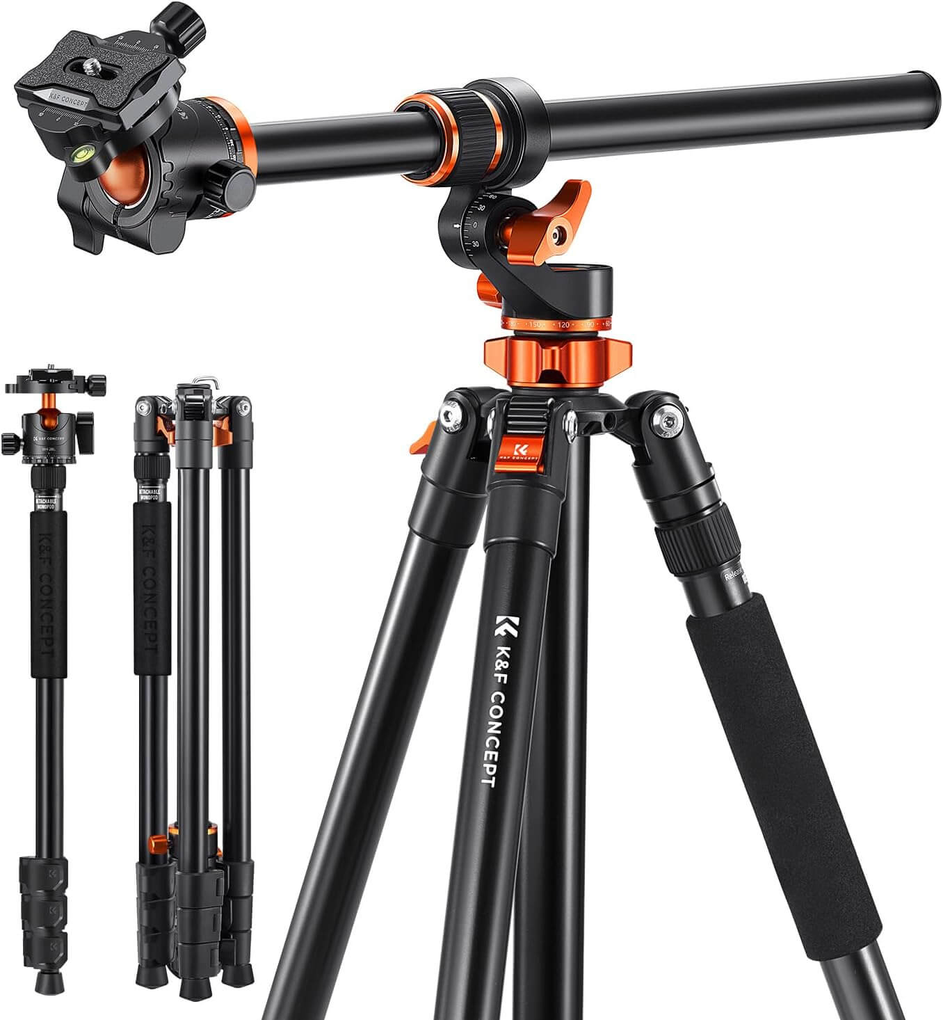 K&F Aluminum 4 Section KF09119 Tripod Load Capacity 10kg T254A7 and BH 28L