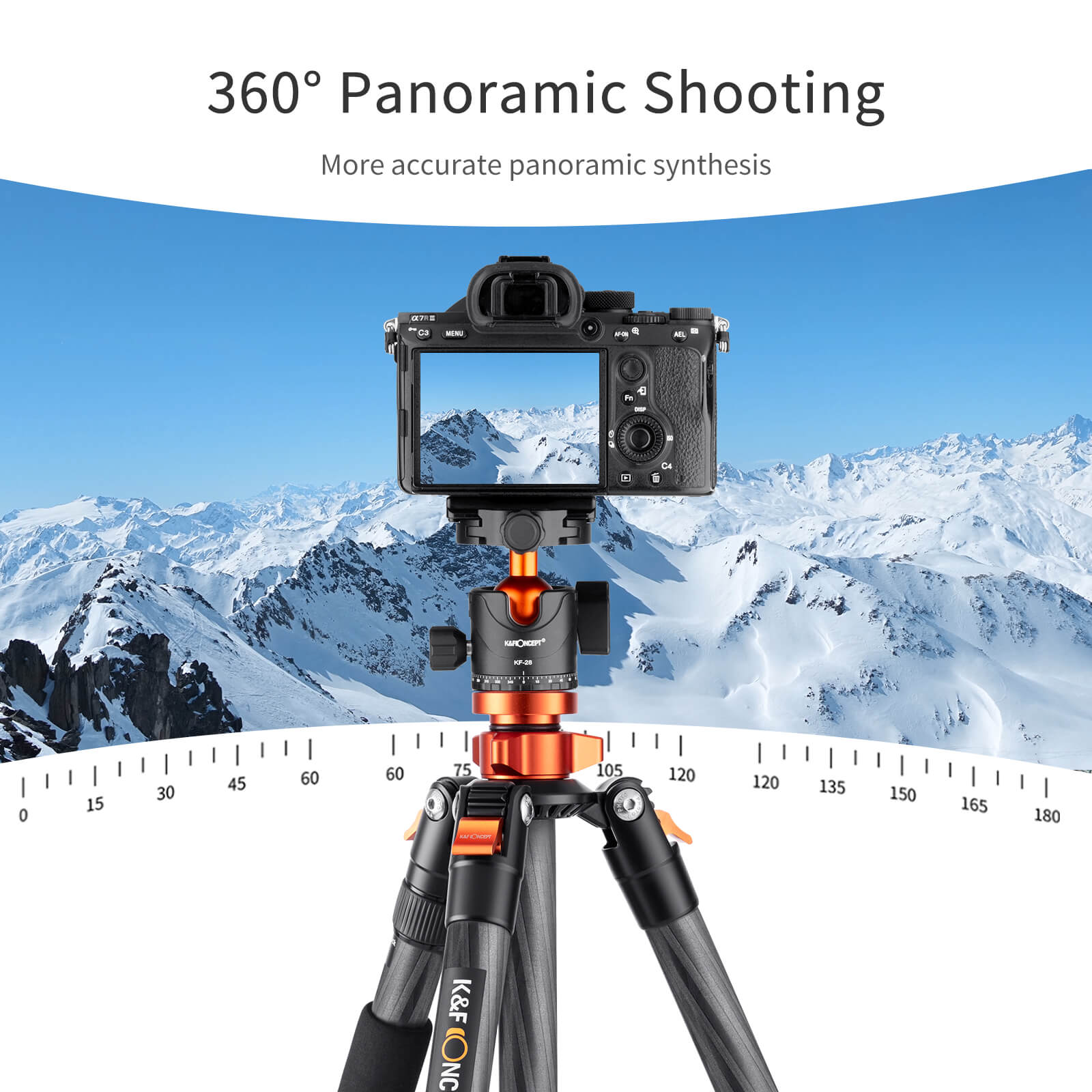 K&F Aluminum 4 Section KF09090V1 Tripod Load Capacity 10kg T254A4 and BH 28L - الصورة 2