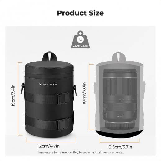 K&F Concept Lens Protective Bag Size 4.3 x 8.7 D x H  XL - الصورة 5