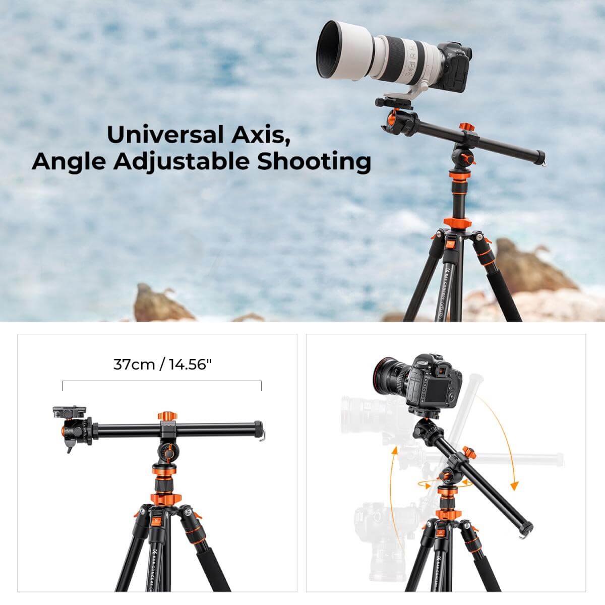 K&F Aluminum 4Section KF09087V6 Tripod Load Capacity 10kg O234A7 and BH 28L - Image 3