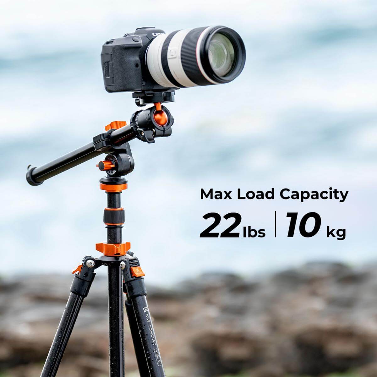 K&F Aluminum 4Section KF09087V6 Tripod Load Capacity 10kg O234A7 and BH 28L - Image 2
