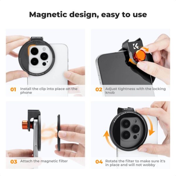 ⁦K&F Concept 67mm CPL Magnetic Phone Lens Filter Kit⁩ - الصورة ⁦5⁩