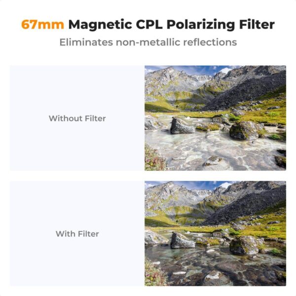 ⁦K&F Concept 67mm CPL Magnetic Phone Lens Filter Kit⁩ - الصورة ⁦2⁩