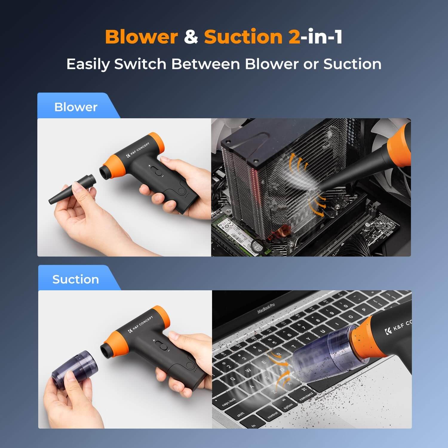 K&F Concept 150000 turn blow suction one ultra-high speed electric clean air blow - الصورة 6