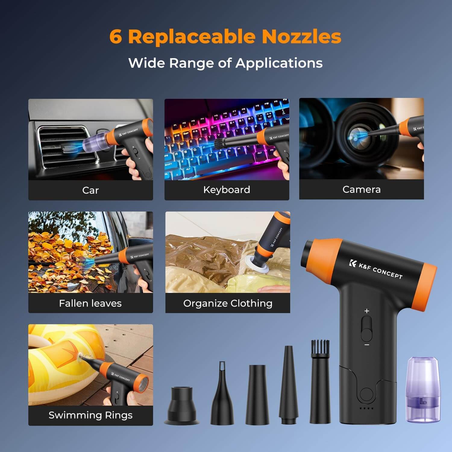 K&F Concept 150000 turn blow suction one ultra-high speed electric clean air blow - الصورة 5