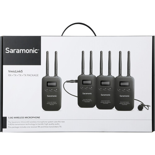 Saramonic VmicLink5 3-Mic Wireless System 5.8GHz - RX and 3 TX - الصورة 9