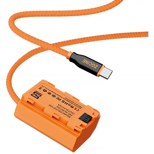 ZGCINE USB-C PD to Sony NP-FZ100 Dummy Battery with Braided Wire 23.6-PD-FZ100 - Image 5