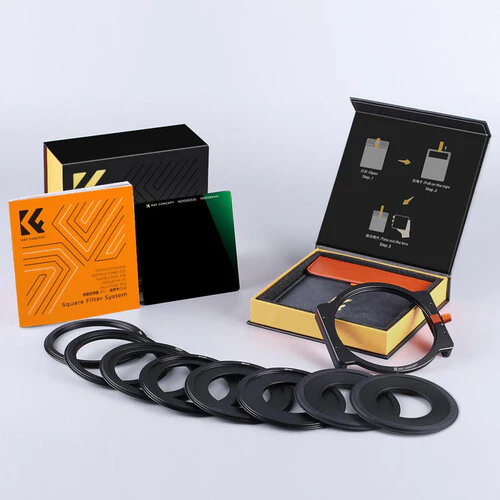 K&F Concept 100 x 100mm ND1000 Square Filter Kit with Holder and 8 Adapter Rings - الصورة 10