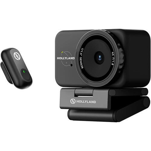 Hollyland Lyra UHD 4K Webcam Streaming Bundle with LARK A1 Wireless Microphone -Black
