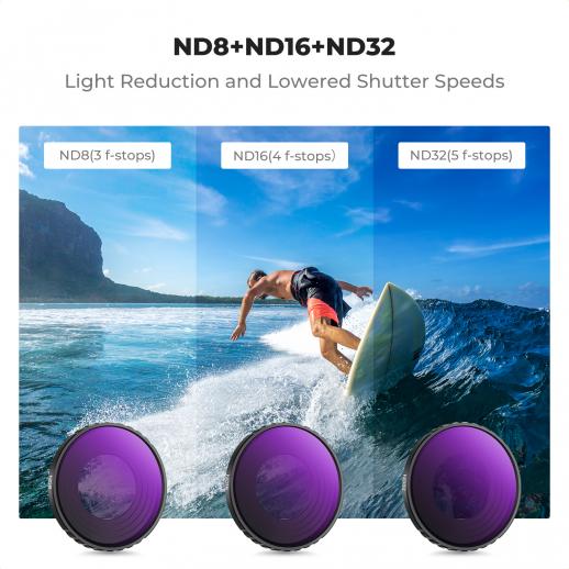 K&F Concept DJI Osmo Action 4 and 5 Pro Camera Filter Set-CPL and ND8-16-32 HD Glass-Metal Frame - Image 6