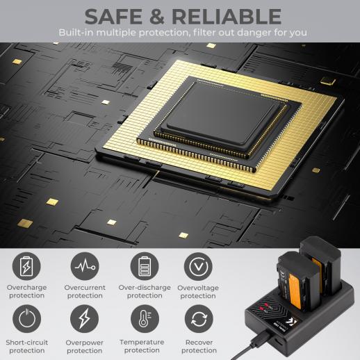 K&F Concept NP-FZ100 Dual Battery and Charger Set for Sony Alpha Cameras (2280mAh- Micro USB) - Image 3