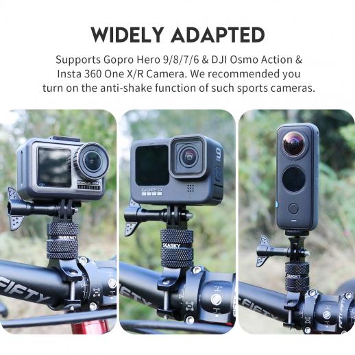 K&F Concept Aluminum Handlebar Mount for GoPro-Insta360 and DJI Action Cameras - الصورة 3