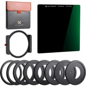 K&F Concept 100 x 100mm ND1000 Square Filter Kit with Holder and 8 Adapter Rings