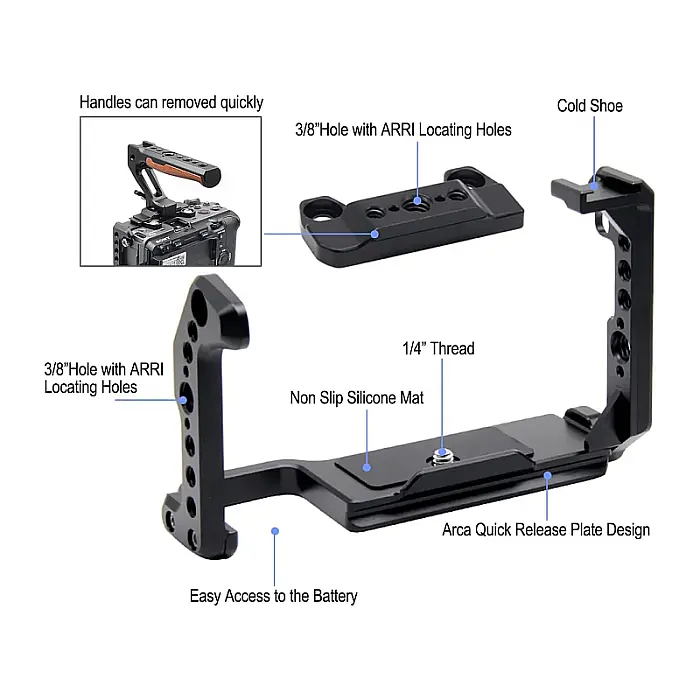 Mamen Camera Cage for Sony FX3 and FX30 - الصورة 4
