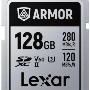 Lexar ARMOR Silver UHS-II SDXC Memory Card 280MBs V60 - 128GB