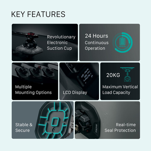 Tilta Hydra Electronic Suction Cup with Multifunctional Mounting Bracket (4.5) - الصورة 7