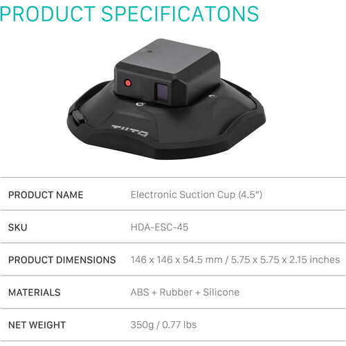 Tilta Hydra Electronic Suction Cup with Multifunctional Mounting Bracket (4.5) - الصورة 2