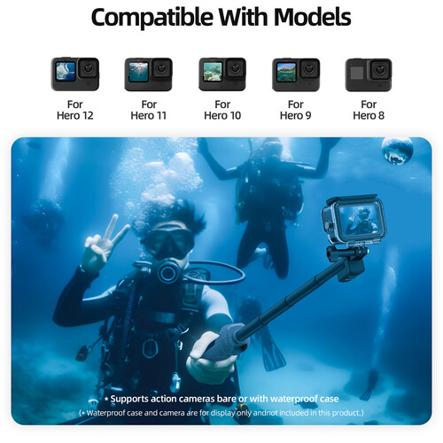 TELESIN Underwater Selfie Stick with Remote Control for HERO13-12-11-10-9-8 - Image 2