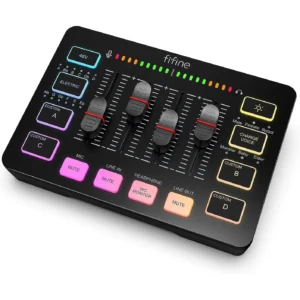 FIFINE SC3 Gaming Audio Mixer with XLR and 48V Phantom Power - Black