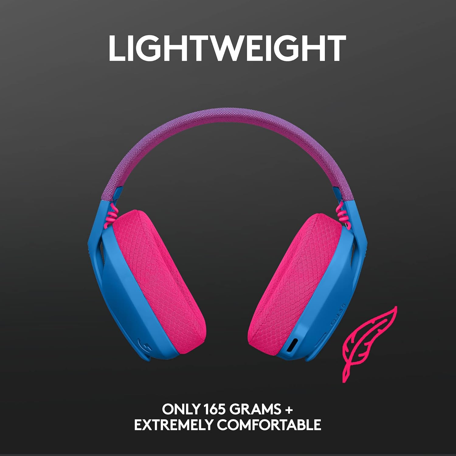 Logitech G435 LIGHTSPEED Wireless Gaming Headset - Blue and Pink - الصورة 10