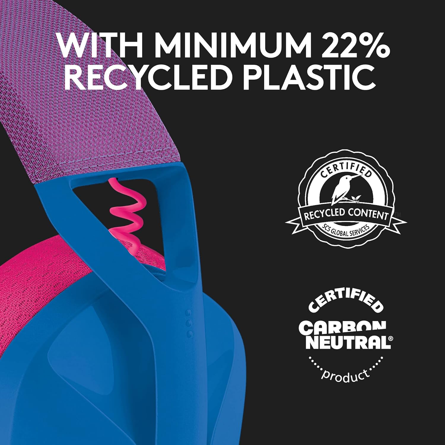 Logitech G435 LIGHTSPEED Wireless Gaming Headset - Blue and Pink - الصورة 8