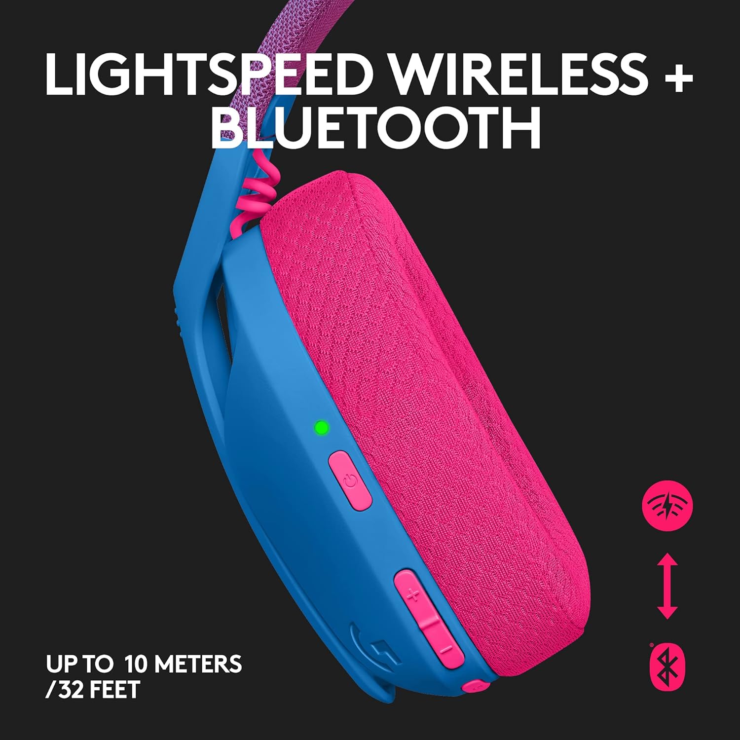 Logitech G435 LIGHTSPEED Wireless Gaming Headset - Blue and Pink - الصورة 3