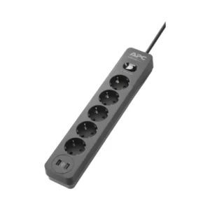APC PME5U2BGR SurgeArrest Essential with 5 Outlet 2 and USB Ports 230V Black