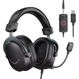 FIFINE H9 AmpliGame USB Gaming Headset – 7.1 Surround Sound - Black