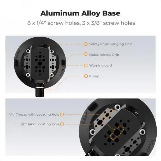 K&F Concept 4.5 inch Suction Cup Camera Mount with Magic Arm - الصورة 4