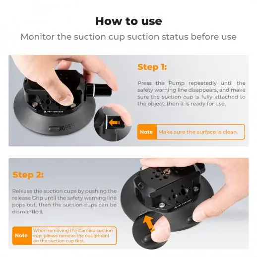 K&F Concept 4.5 inch Suction Cup Camera Mount with Magic Arm - الصورة 2