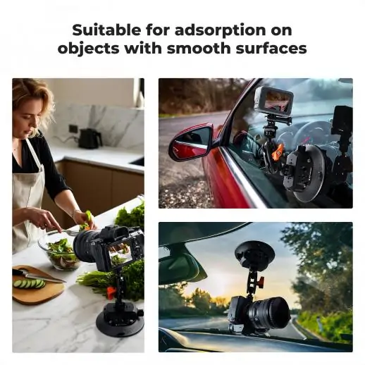 K&F Concept 4.5 inch Suction Cup Camera Mount with Magic Arm - الصورة 6