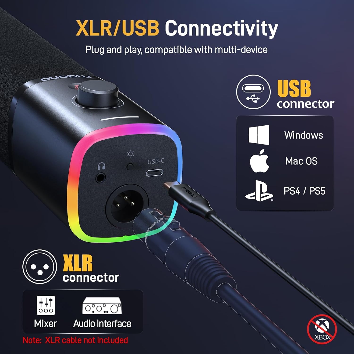 Maono PD100X USB/XLR Dynamic Microphone - الصورة 4