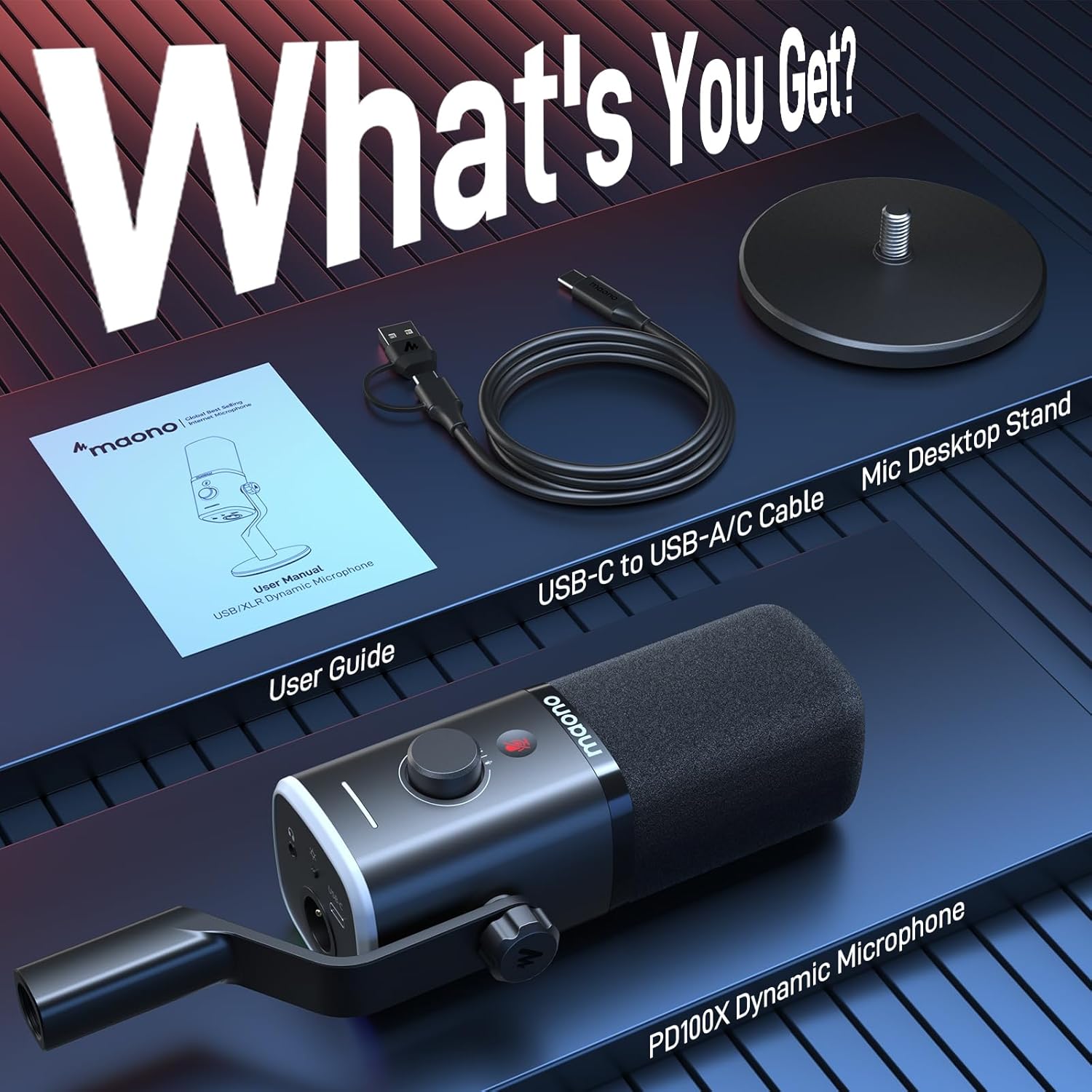 Maono PD100X USB/XLR Dynamic Microphone - الصورة 3